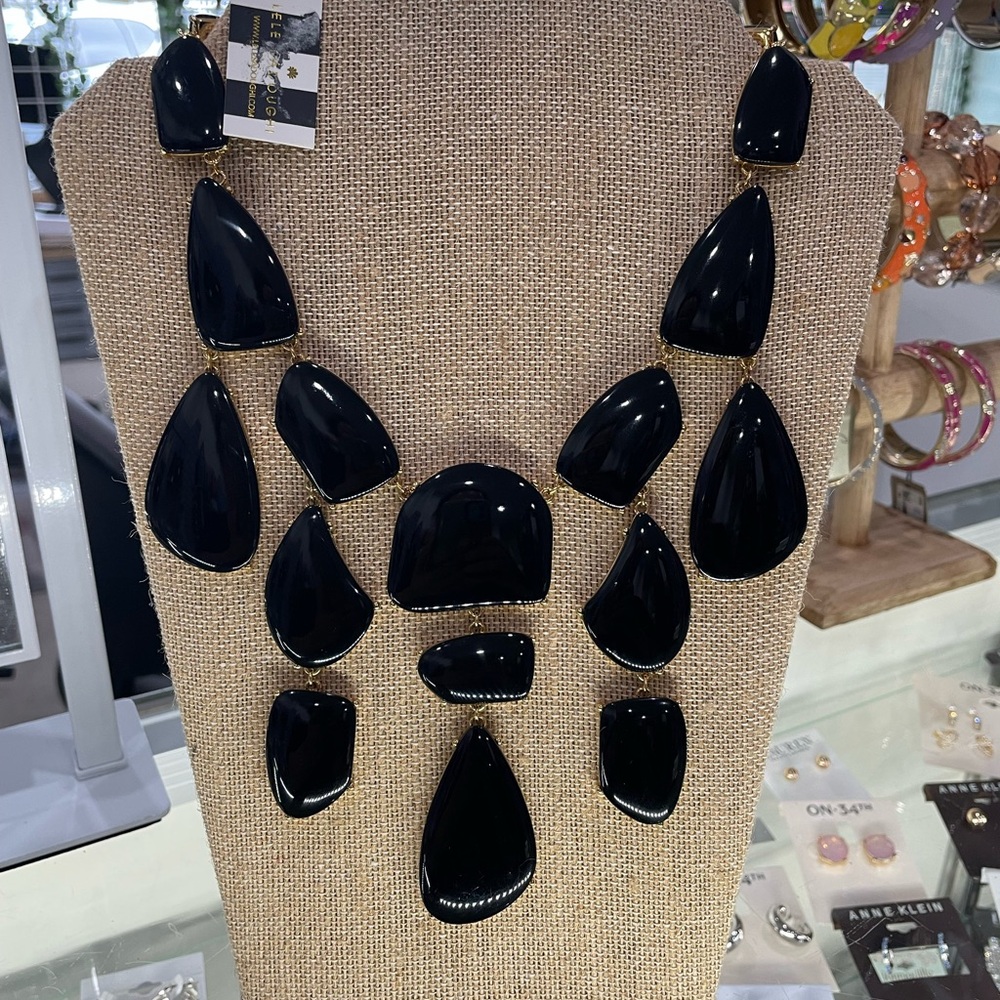 Lele Sadoughi Black Necklace Dramatic Bib Design